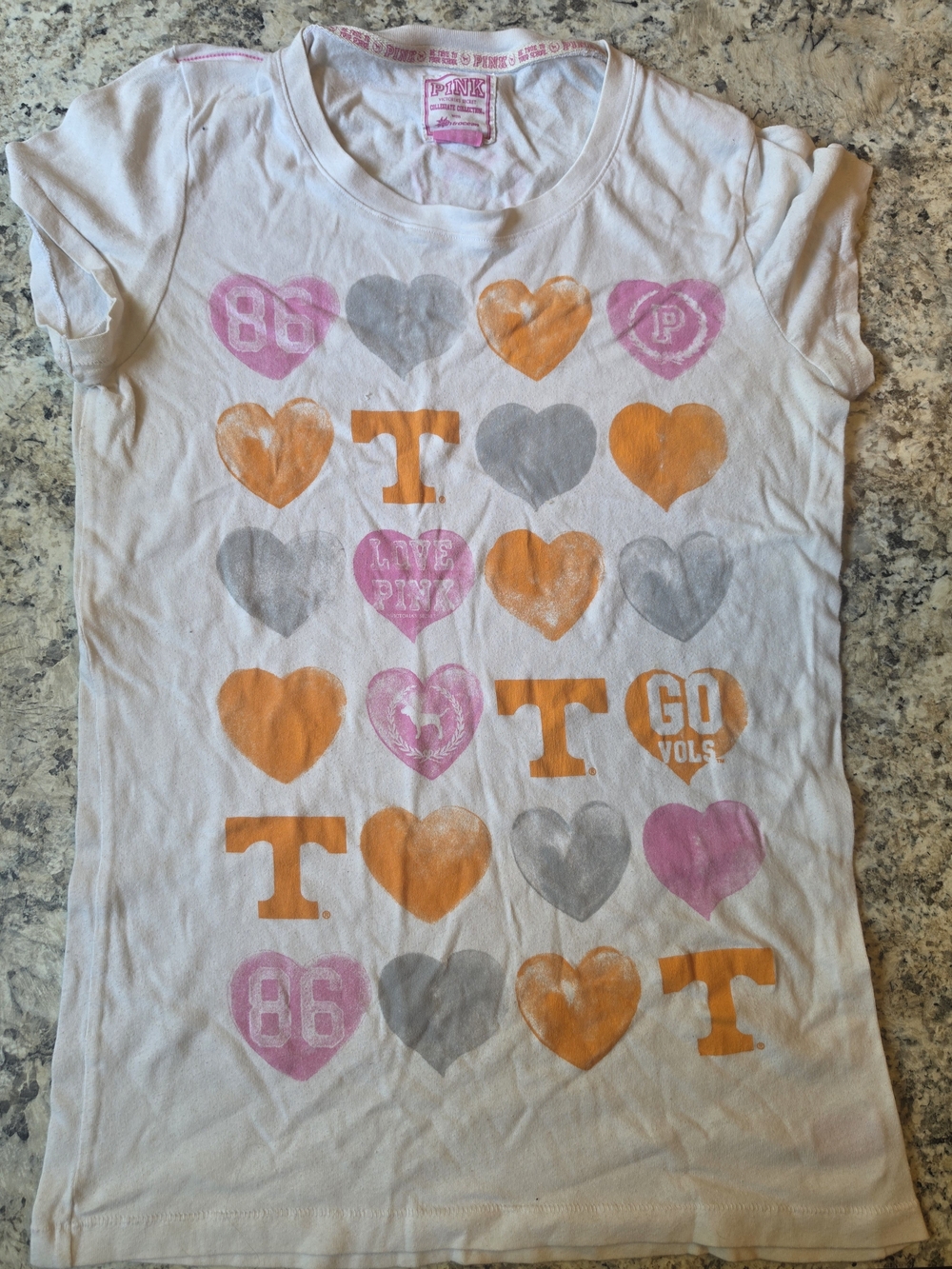 PINK Victoria’s Secret Collegiate Collection UT Volunteers T-Shirt  White/Orange